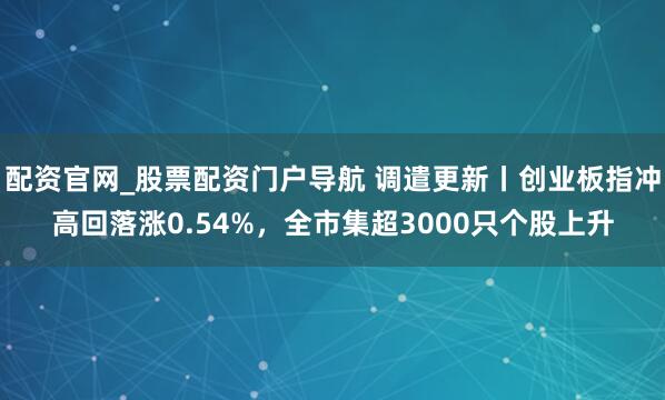 配资官网_股票配资门户导航 调遣更新丨创业板指冲高回落涨0.54%，全市集超3000只个股上升